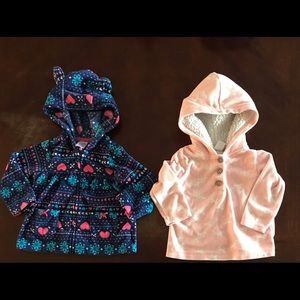 Two baby hoodies. Soft and warm.